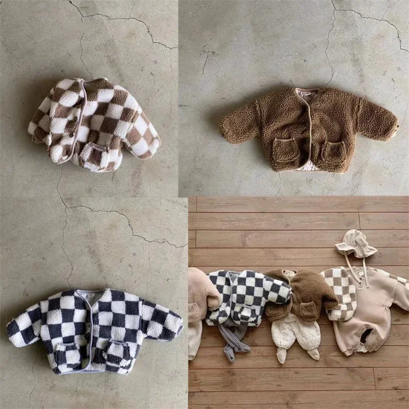 

Girls Coat Jacket Cotton Windbreak Outwear 2025 Plaid Warm Thicken Velvet Winter Skiwear Plus Size Children's Clothing