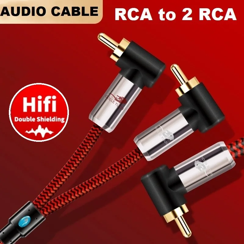 

Hifi RCA Male to Dual RCA Male Audio Cable for Subwoofer Amplifier DVD TV Speaker 2 RCA Stereo System Splitter Y Shielded Cords