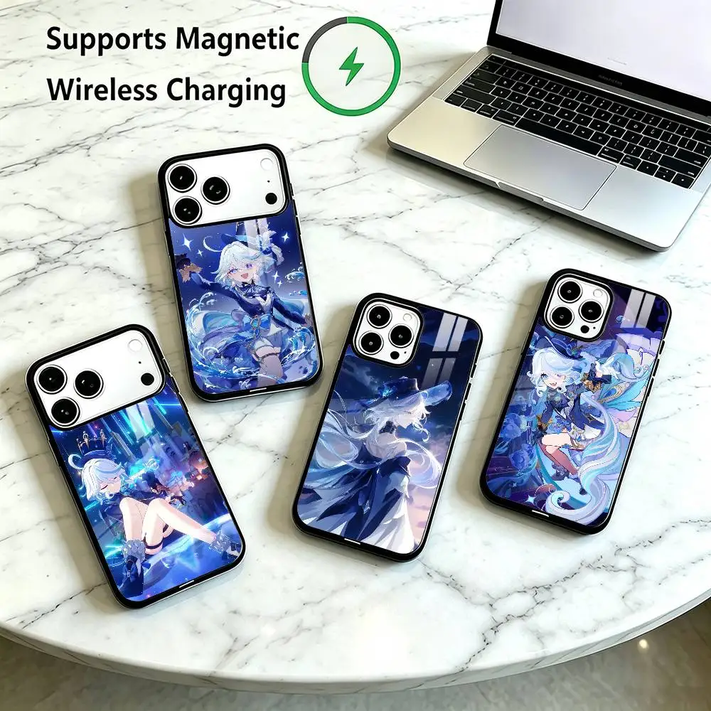 Genshin Impact F-Furina  Phone Case For iPhone18 17,16,15,14,13,12,11 Plus,Pro Compatible with magnetic wireless charging Gift