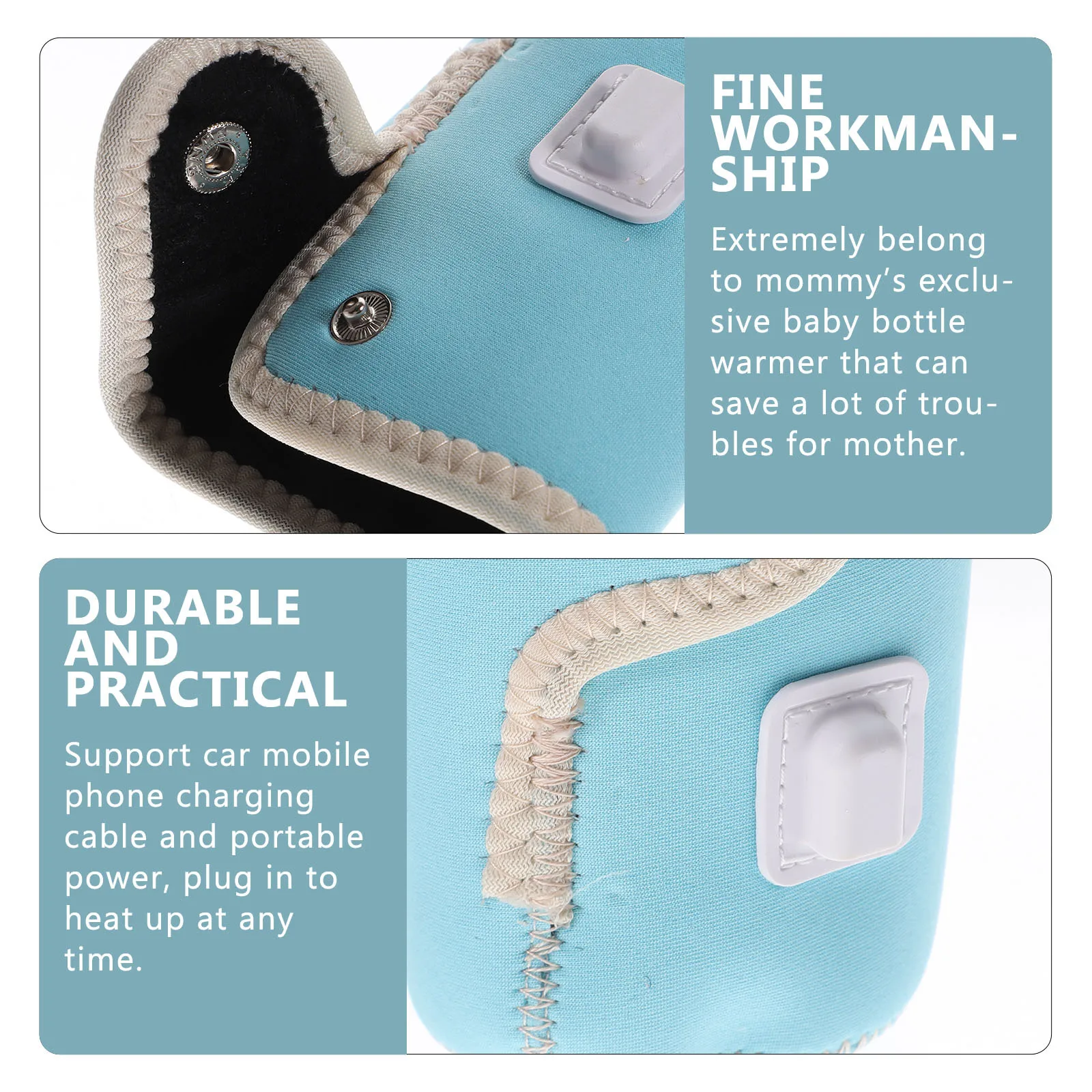 Chauffe-biberon USB adapté aux voyages pour l'alimentation du lait de bébé, support chaud isolé réutilisable, Compatible avec tous les Types de biberons