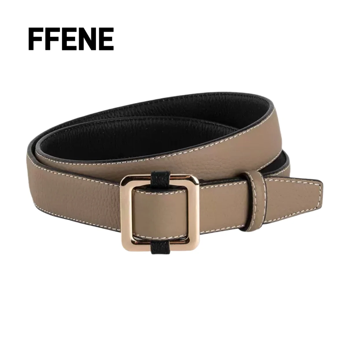 

Luxury first-class cowhide seamless buckle belt for women, high-end ins versatile jeans with genuine leather women's belt