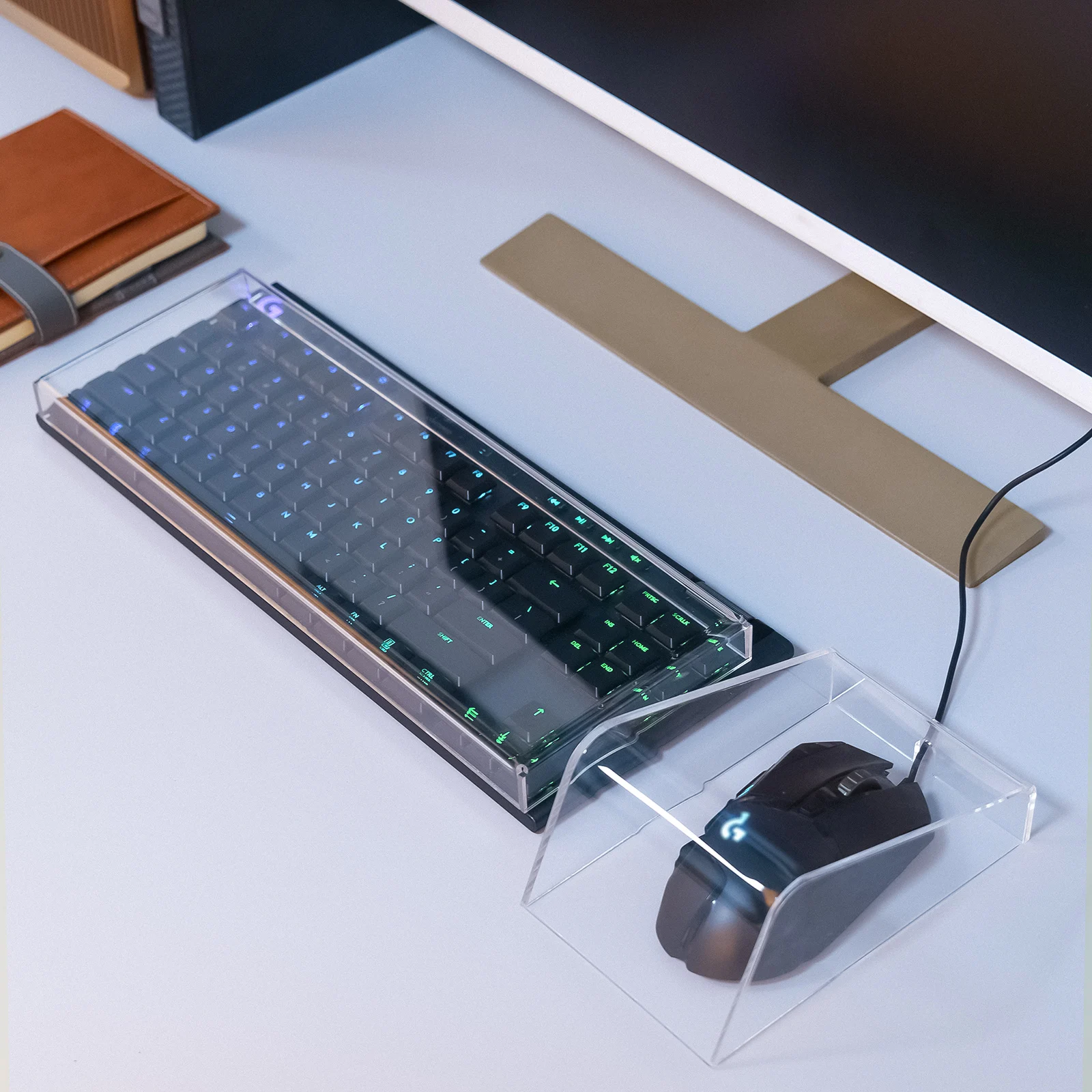 Custodia Antipolvere In Acrilico Per Mouse – Protezione Trasparente 18x10x5cm Per Ufficio E Casa