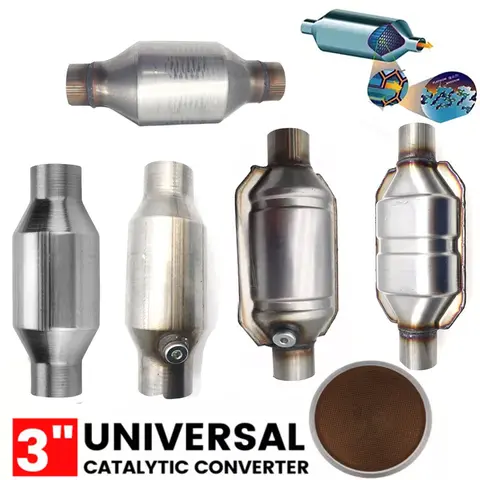 3'' inch 76mm Universal Catalytic Converter Oxygen Sensor 400 Cells High Flow Muffler Catalyst Converter Stainless Steel Euro1