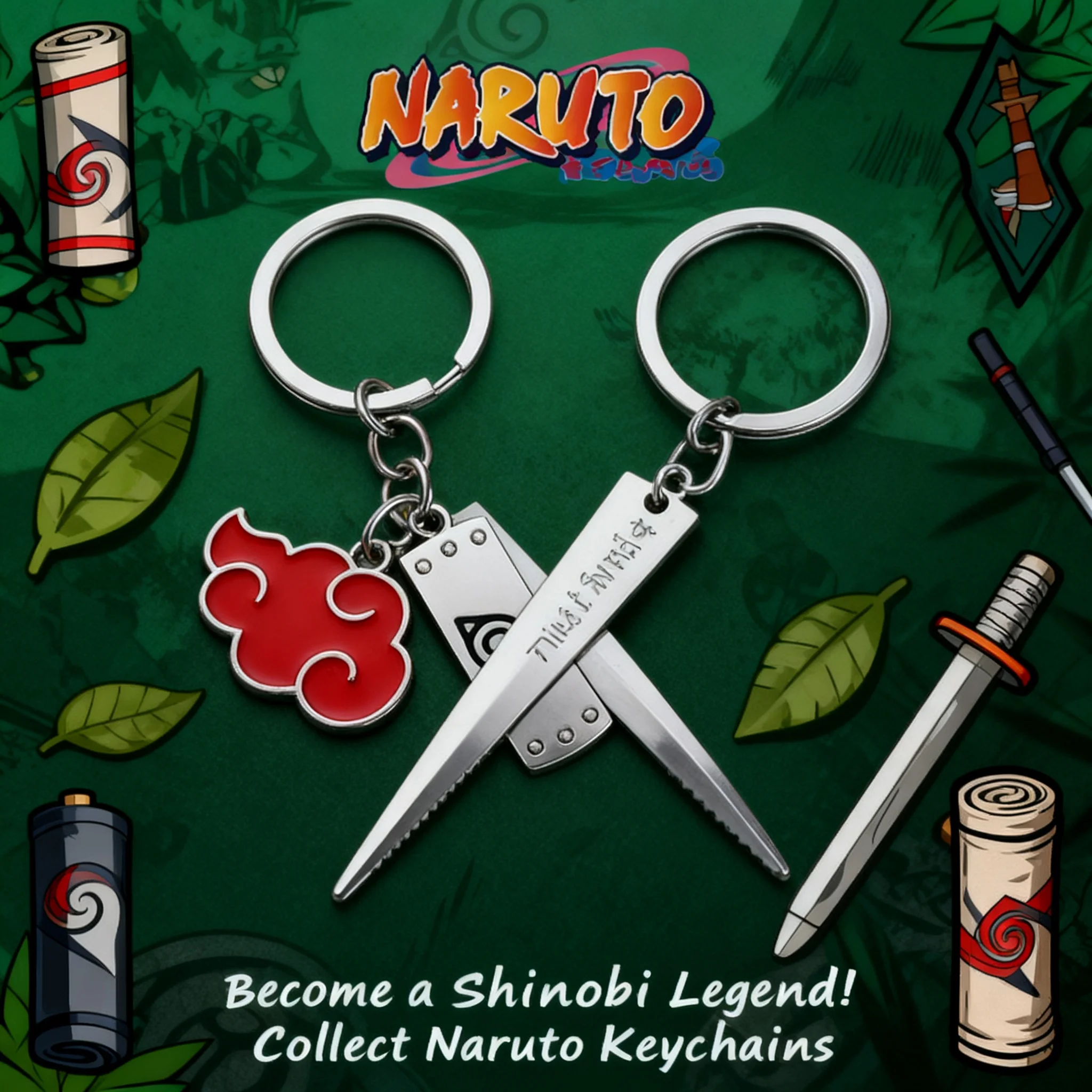 

Naruto Akatsuki Keychain Anime Game Accessory New Hot Selling Leaf Village Villain Cosplay Gift