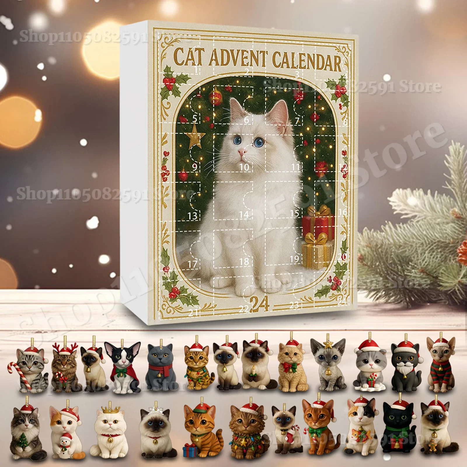 

Cat Lovers Advent Calendar 2025 24 Days Christmas Countdown With 24 2D Acrylic Cute Kitten Tree Decor Advent Calendar for Xmas