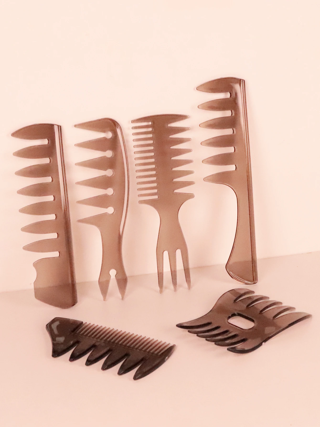 

6pcs professional Hairdressing Tool for Oil Head Men's Hair Styling Comb, With PVC box, Special for real hair wigs