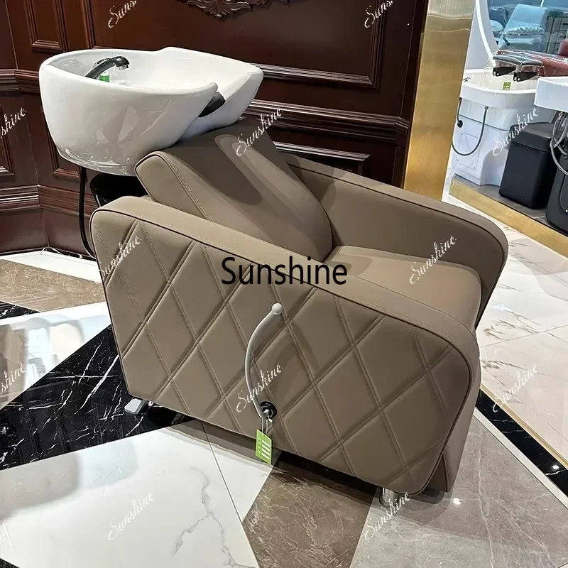 Barber shop semi-reclining shampoo bed Hair shop seated shampoo bed Hair salon flush bed T*