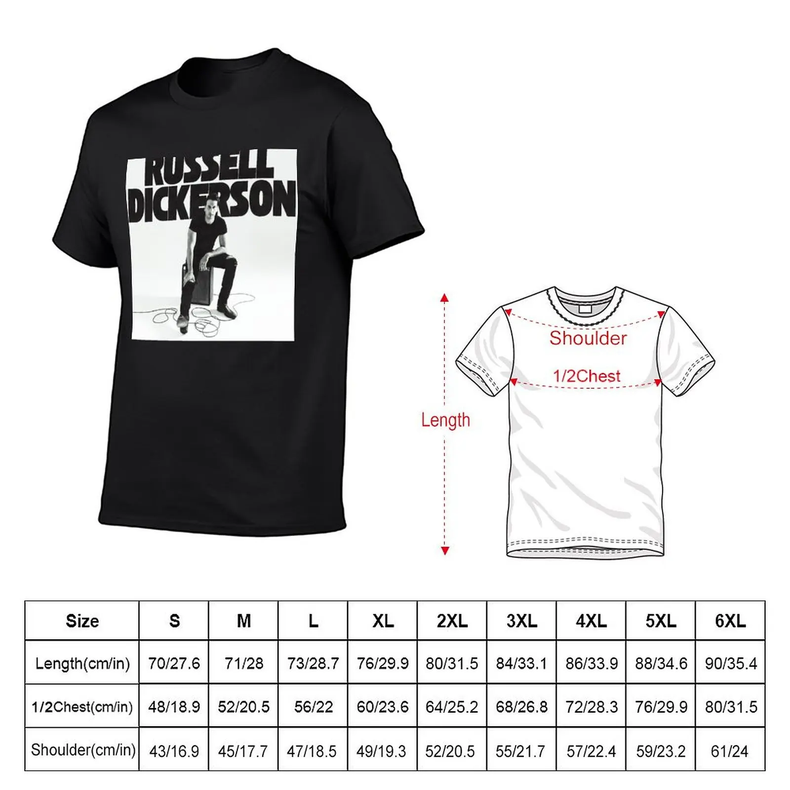 Russell Dickerson T-Shirt blue archive blanks Men's clothing