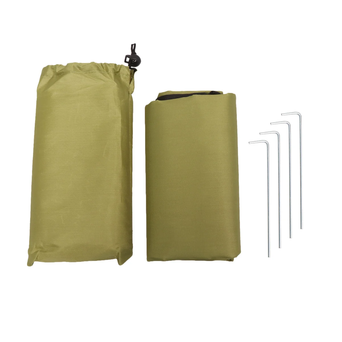

Waterproof Outdoor Camping Picnic Mat Blanket 150x210cm Multipurpose Moistureproof Beach Mat with Tent Pegs Army Green