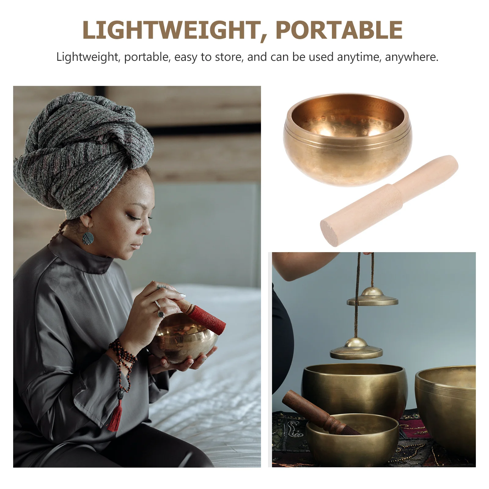 

1Set Healing Singing Bowl Golden Copper Sound Bowl for Mindfulness Meditation Stress Relief Portable Compact Design Ideal Gift