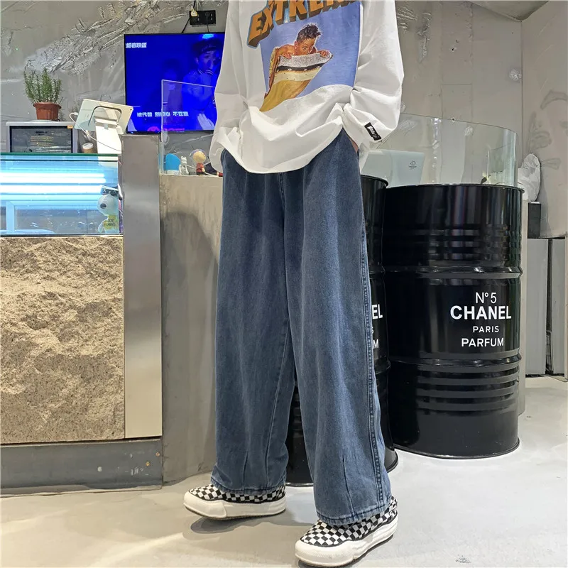 

2024 Autumn New Vintage Wide Leg Pocket Big Action Jeans for Men Unisex Loose Straight Leg Male Long Trousers Clothing P104