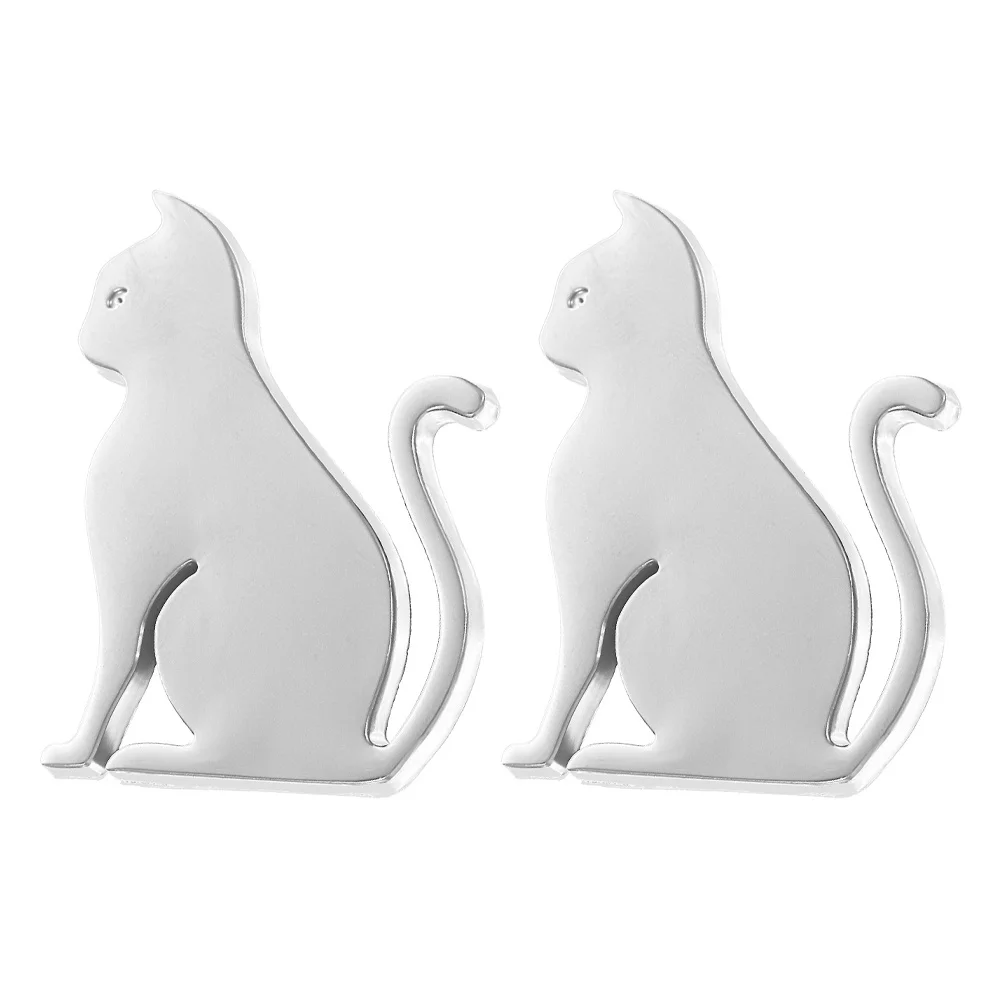 

2pcs Car Stickers Metal Cat Decal 3D Automotive Exterior Decoration Scratch Cover Styling Badge For Cars Trucks Suvs