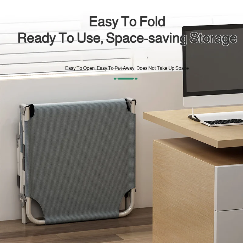 Household Portable Folding Bed Lightweight Single Bed with Pillow Practical Lunch Break Folding Bed Suitable for Home Office Use image 5