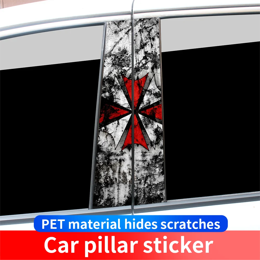 Auto Resident Evil Funny Stickers Car Stickers B-pillar Sunscreen DIY Auto Center Column Cover Scratches Decoration Accessories