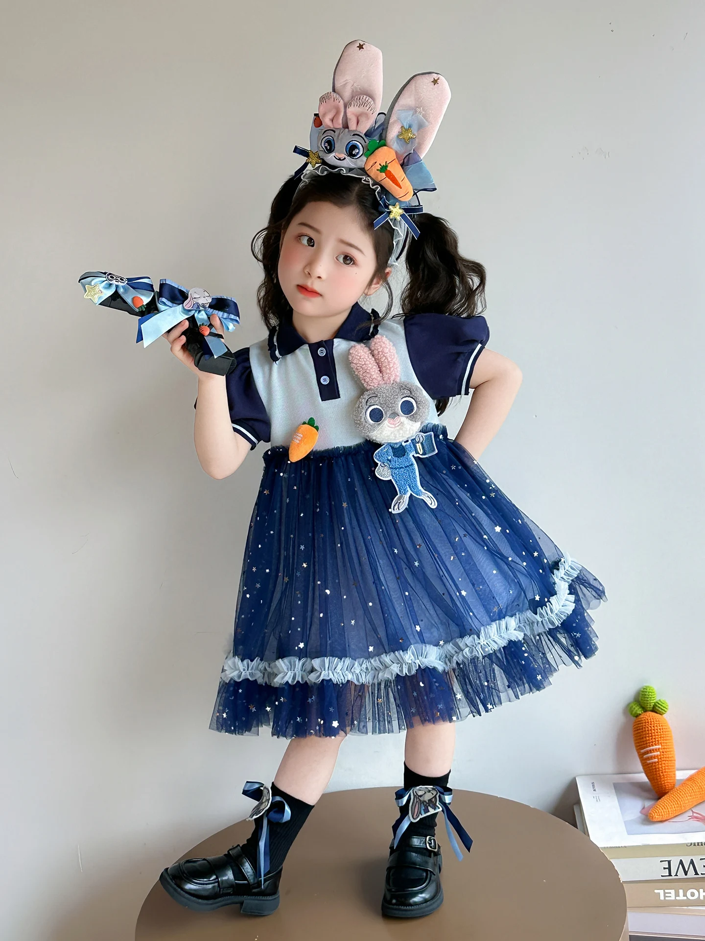 Vestido de Renda Oficial Judy Rabbit para Meninas, Saia Princesa Doce, Moda Infantil, Saia Fofa de Cintura Alta em Tecido ...