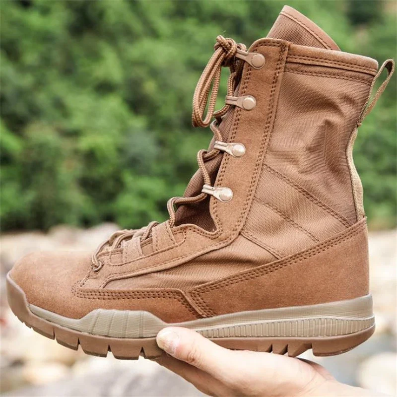 Men Lightweight Army Boots Special Force Breathable Desert Boots Military Tactical Male Combat Ankle Boots Unisex Work Shoes
