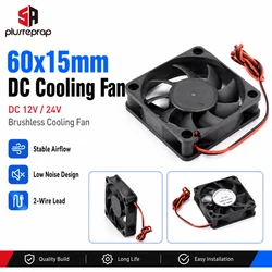 Ventilateur de refroidissement en plastique sans balais, pièces d'imprimante 3D Reprap, DC 12V, 24V, 60x60x15mm, 6015