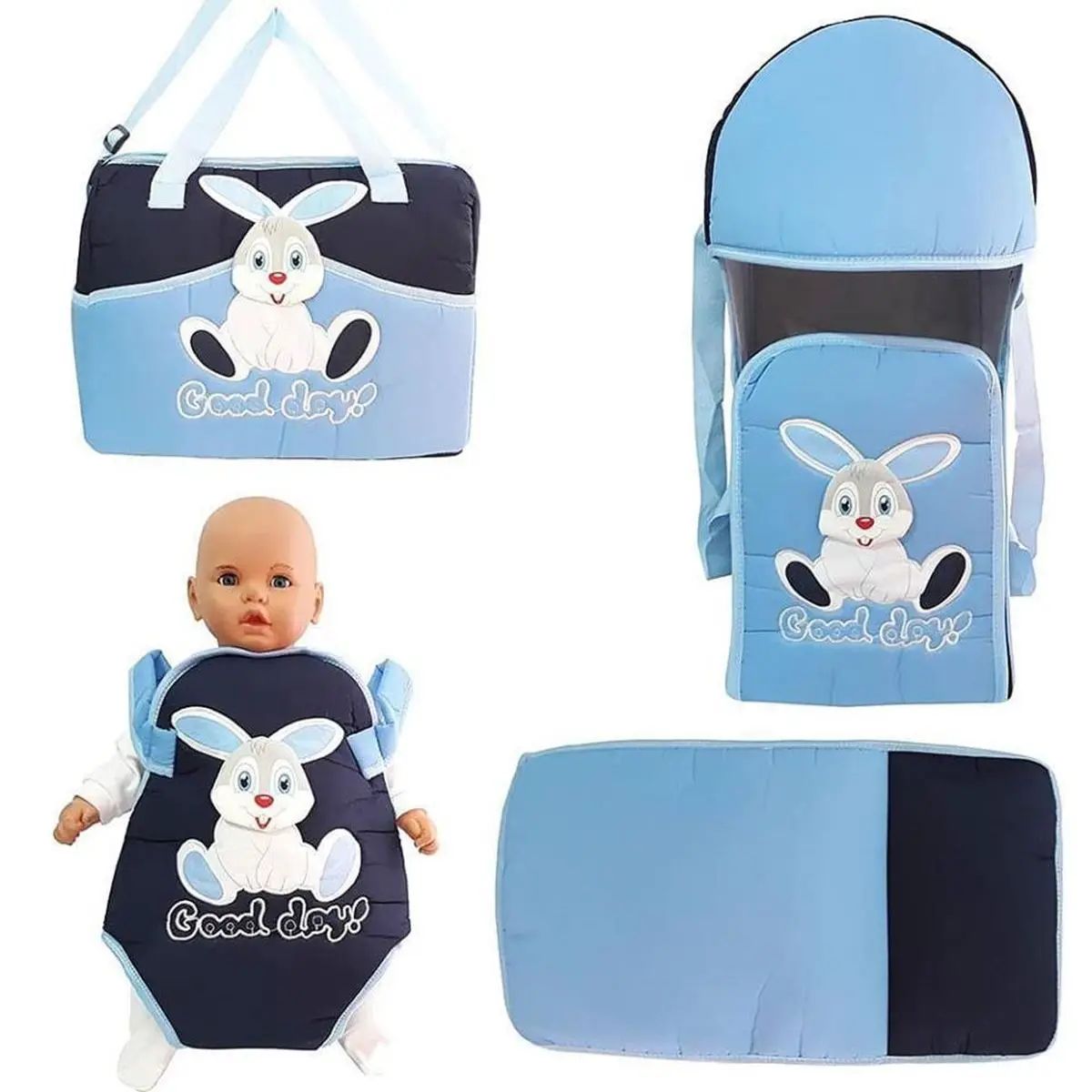 Baby kangaroo portbaby 4-piece transport set-blue