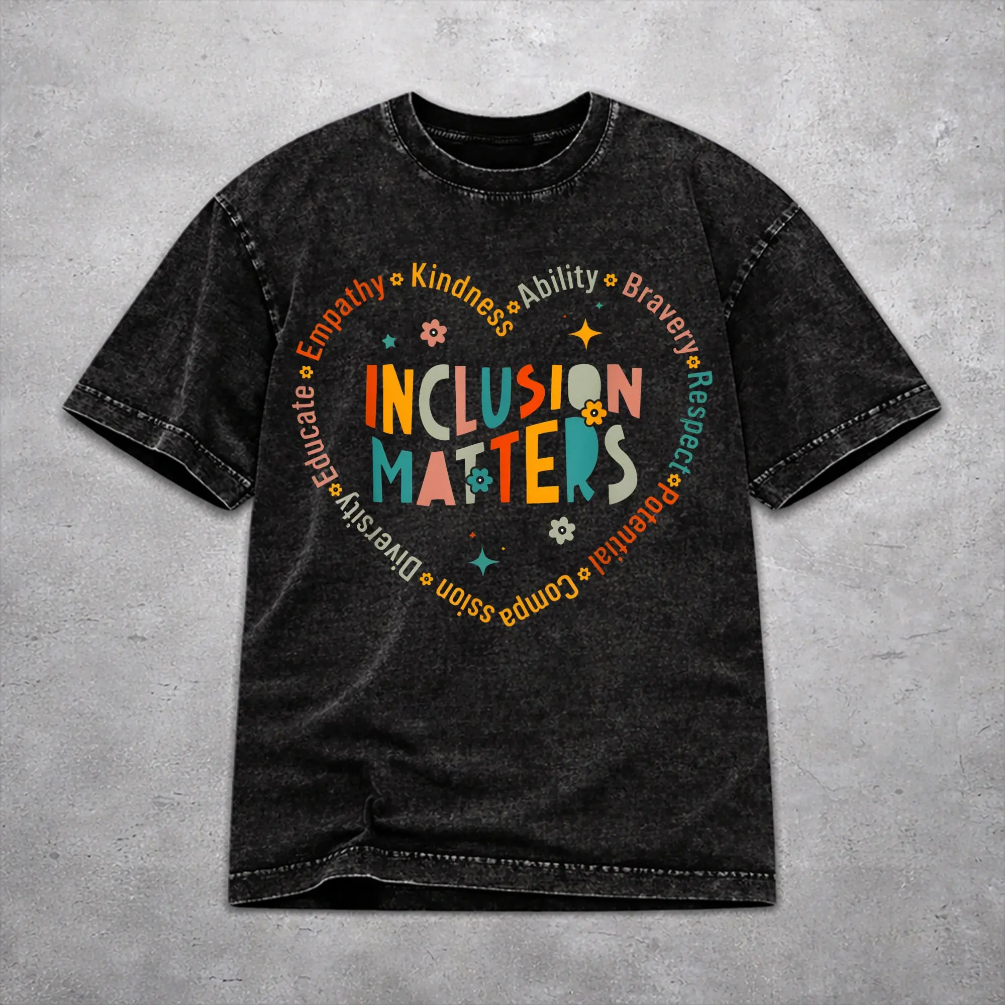 Stylish Autism Awareness Respect Love Support  Outfit T-Shirts for Men Women  Cotton Washed Tee Shirt Clothes