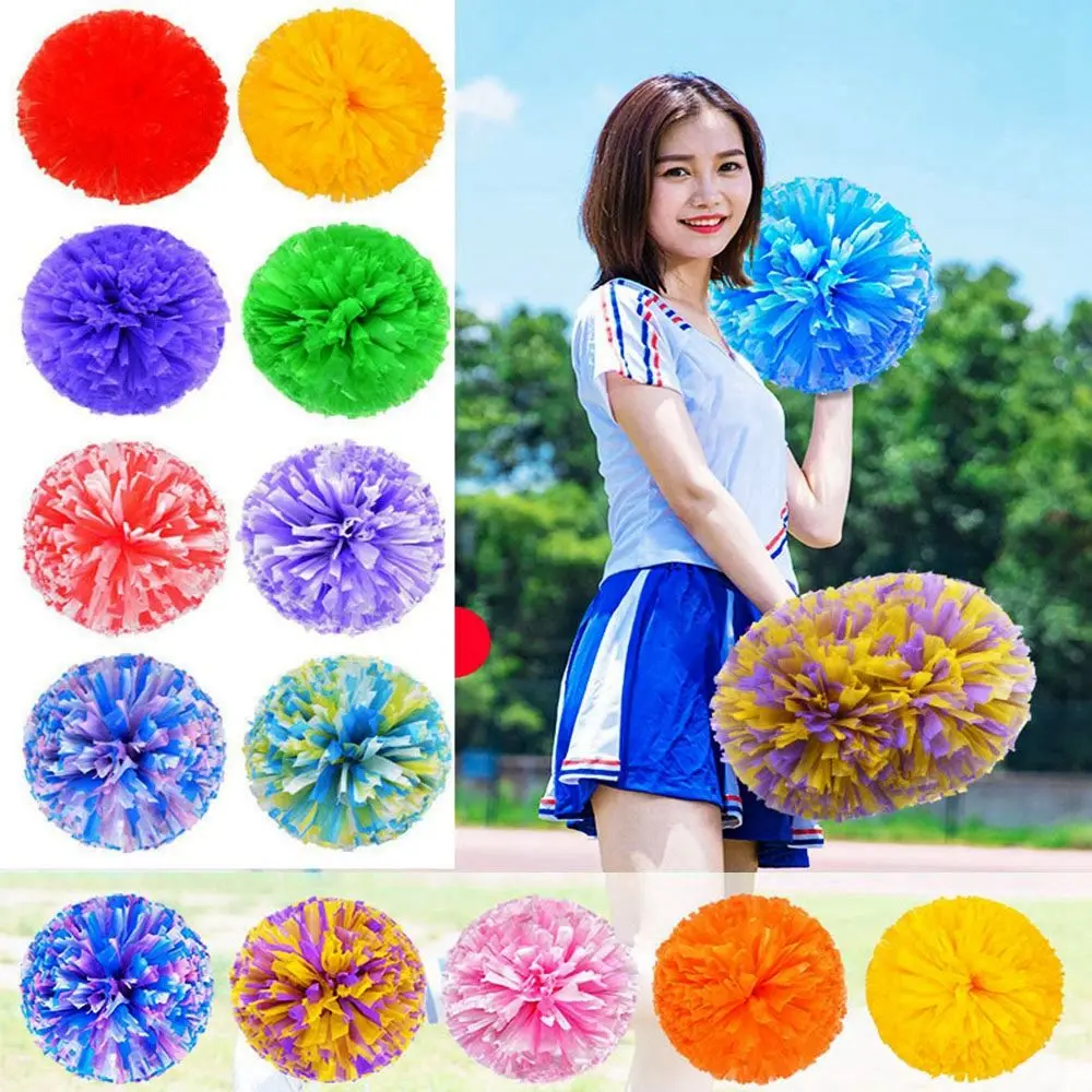 

Competition Flower Double hole handle Cheerleader Pom Poms Club Sport Supplies Cheerleading Cheering Ball Dance Party Decorator