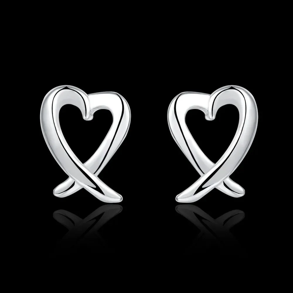 wholesale fashion for women stud earring silver Plated cute jewelry wedding cross charms hot sale gift lovely noble E055