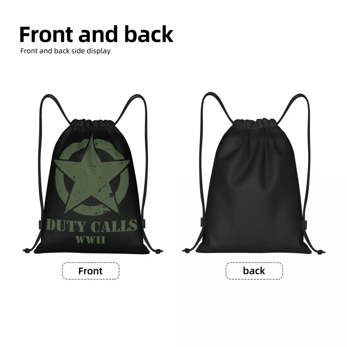 Military Tactical Army Star Drawstring Backpack Women Men Gym Sport Sackpack Portable Training Bag Sack
