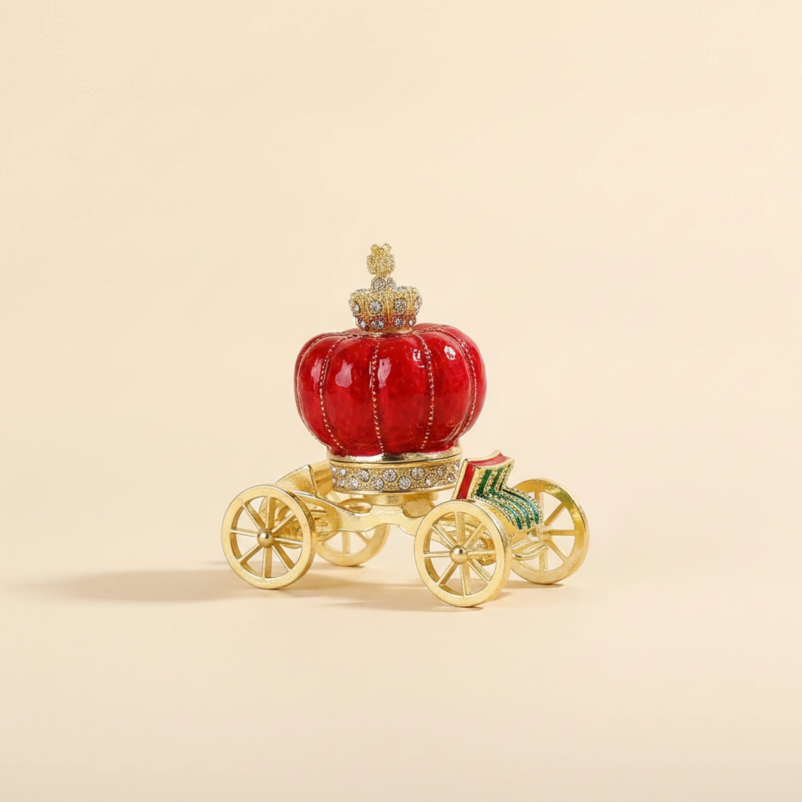 Pumpkin Carriage Trinket Box Ornate Carriage Jewelry Box Decorative Collectible for Collectors, Vanity, Dresser