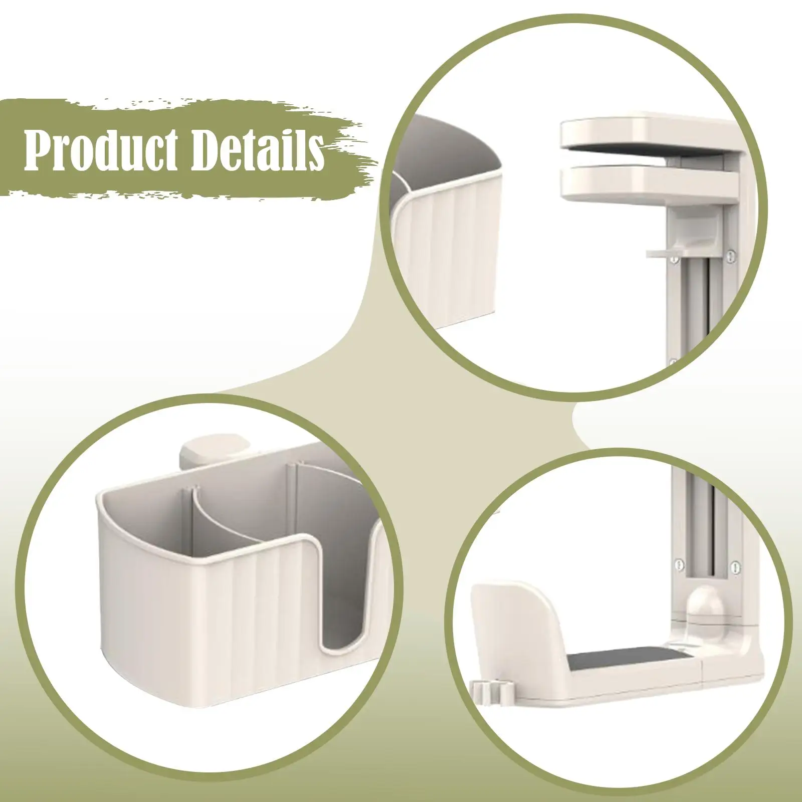 Universal Plastic Desk Organizer with Pen Cup and Headphone Holder Detachable Storage for Study and Work