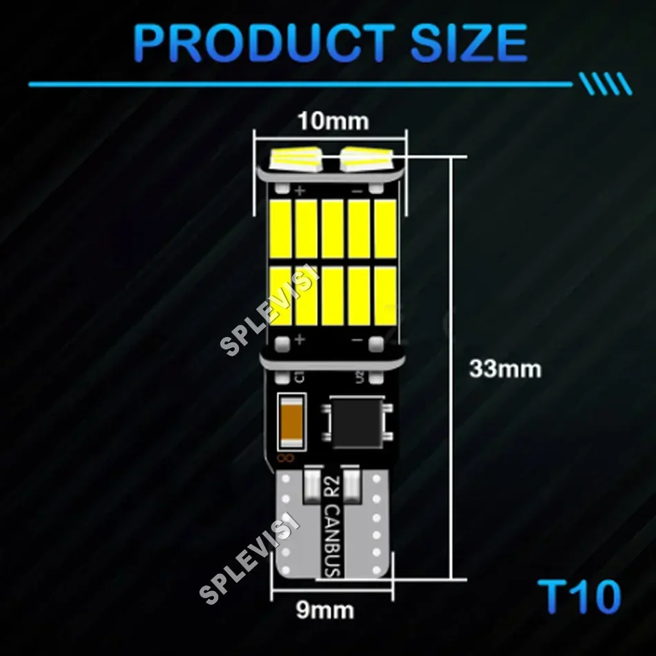 12V 4W 700LM/Bulb LED Clearance Lamp Bulbs W5W T10 Replace Fit For Chrysler Crossfire Neon Sebring Voyager  PT Cruiser Car Light