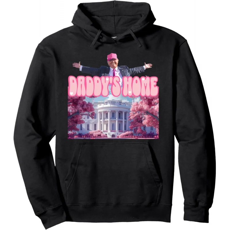 

2024 Funny Trump Take America Back ,Daddy's Home Pink Pullover Hoodie