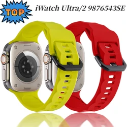Silicone Strap for Apple Watch Ultra 3 2 1 11 10 9 8 7 49mm 46mm 45mm 44mm 41mm 40mm Wave Style Bracelet Wristband 6 5 4 3 SE3