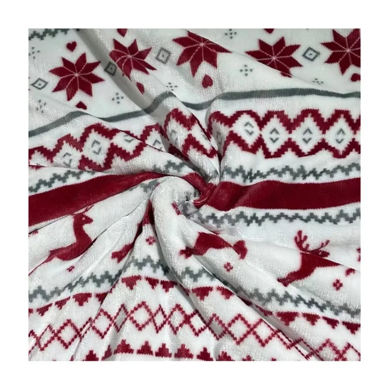 Christmas Reindeer Print Sherpa Fleece Throw Blankets Soft Thick Flannel Reversible Double Layer Bedding Blankets For Winter