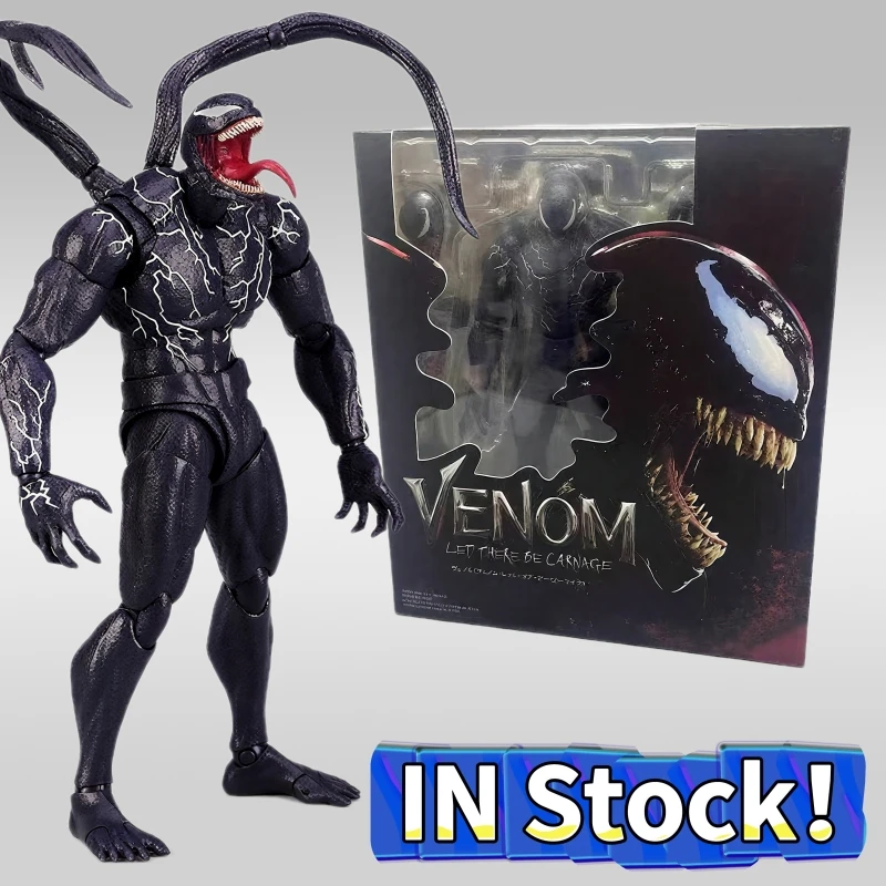 

20CM SHF Venom 2 Action Figure Joint Movable Toys Venom Symbiont Change Face Statue Model Doll Collectible for Toy Gift