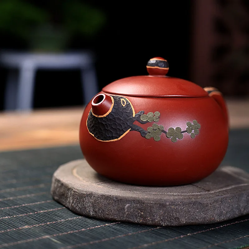 Imagem -03 - Bule Dahongpao Xishi com Filtro Zisha Teaware Argila Roxa Antiga Artesanal Beleza Chinesa Infusor de Chá 220ml