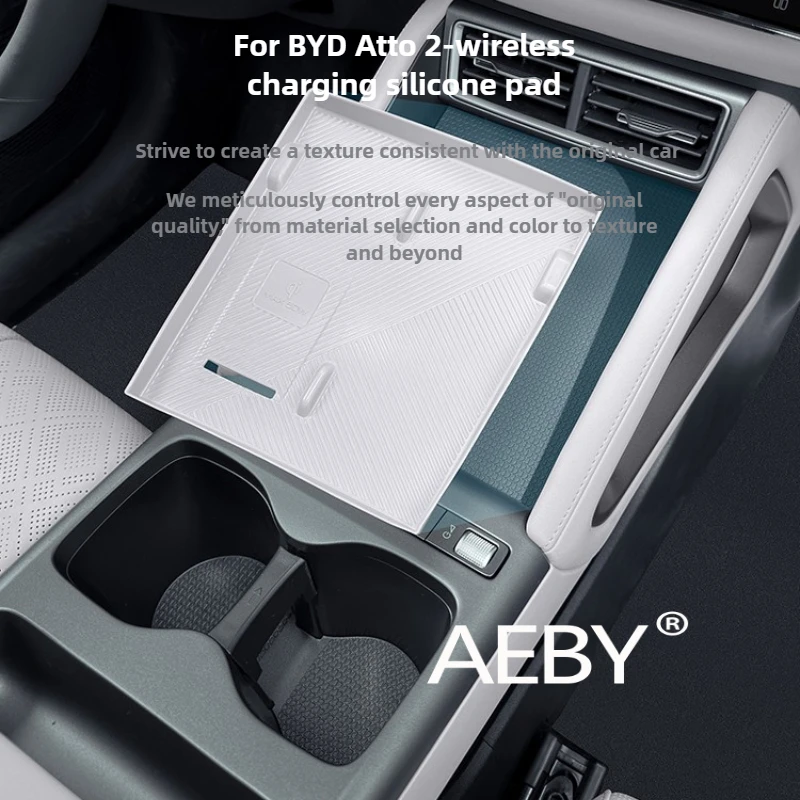 AEBY For BYD Atto 2 Smart Driving Edition 2024-2025 Wireless Charger Anti-Slip Mat, Silicone Anti-Slip Mat & Protector,interior