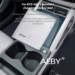 AEBY For BYD Atto 2 Smart Driving Edition 2024-2025 Wireless Charger Anti-Slip Mat, Silicone Anti-Slip Mat & Protector,interior