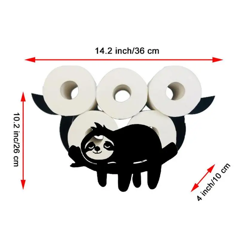 Sloth Toilet Paper Holder Metal Animal Toilet Paper Storage Decorative Paper Roll Holder for Bathroom Kitchen Wall Table Counter