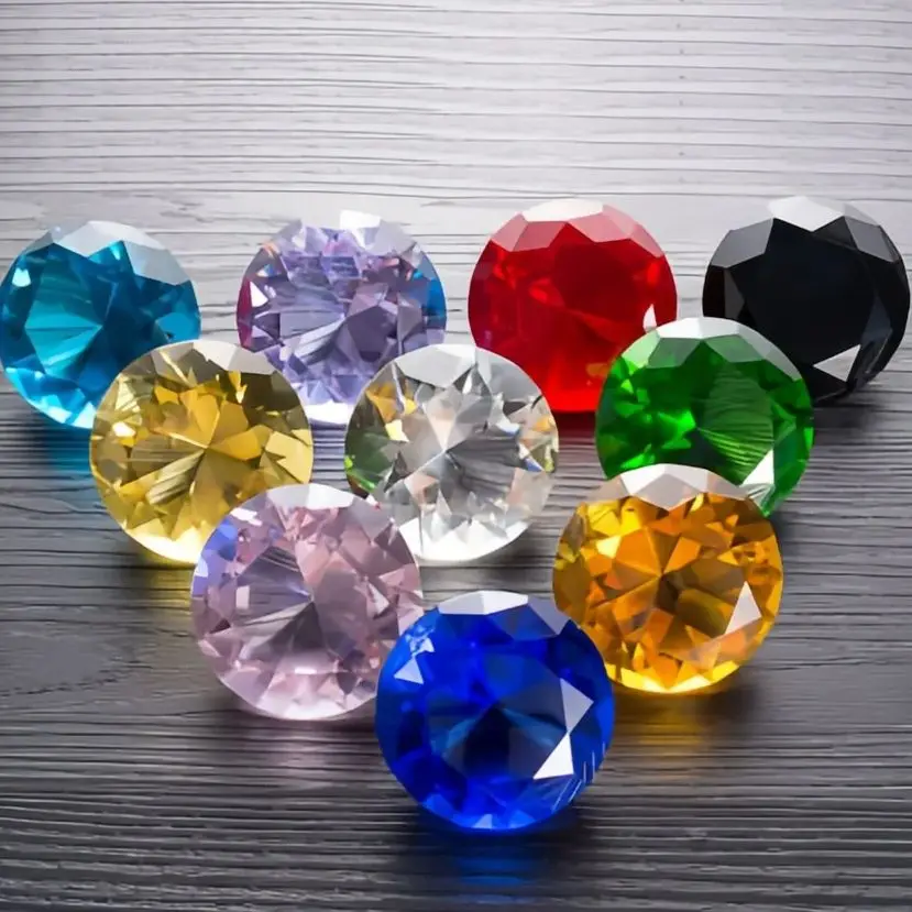 10 Colors Crystal Diamond Shaped Paperweight Decorative Cut Glass Giant Gemstone Wedding  Home  Decoration  Christmas Gift