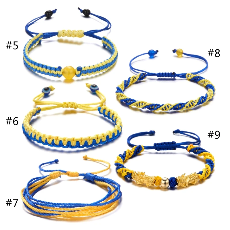 Yellow Blue National Bracelet Braided Bracelet Rope Woven Bangle Jewelry DropShip