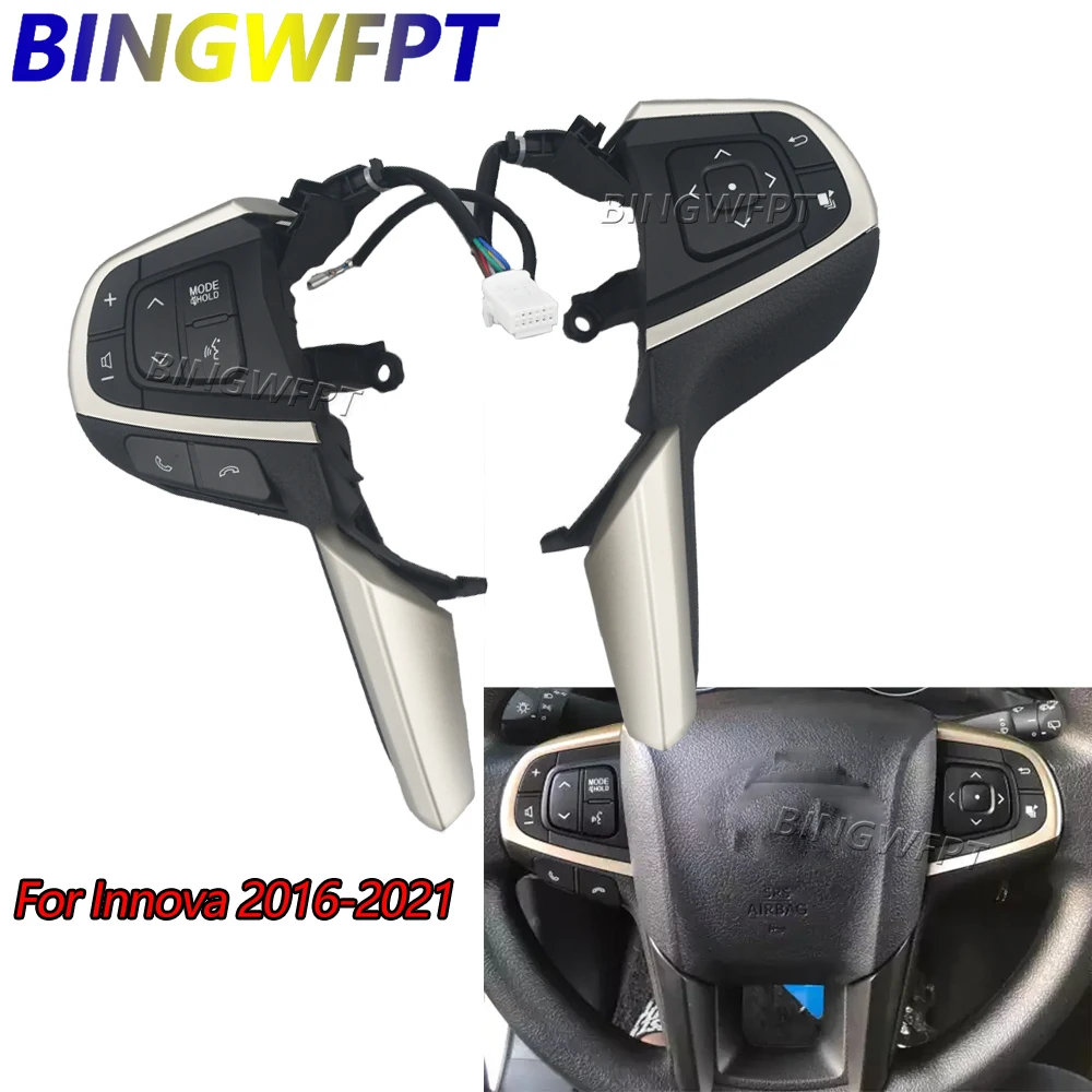 Multifunction Steering Wheel Audio Control Cruise Control Buttons Switch For Toyota Innova 2015 2016 2017 2018 2019 2020 2021