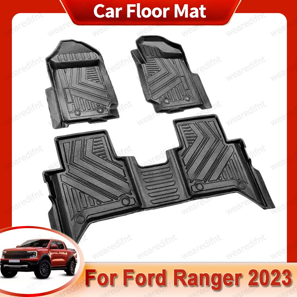 Автомобильные коврики для Ford Ranger 2023, коврик для ног с левым/правым рулем, аксессуары для салона автомобиля