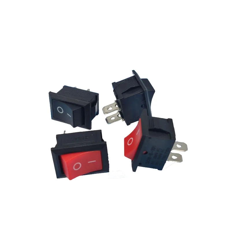 ZJSHUYI Single Pole Boat Switch Rocker Power Switch KCD1-101 Red 2 Feet 2 Gear Electronic Scale Switch Iron Feet