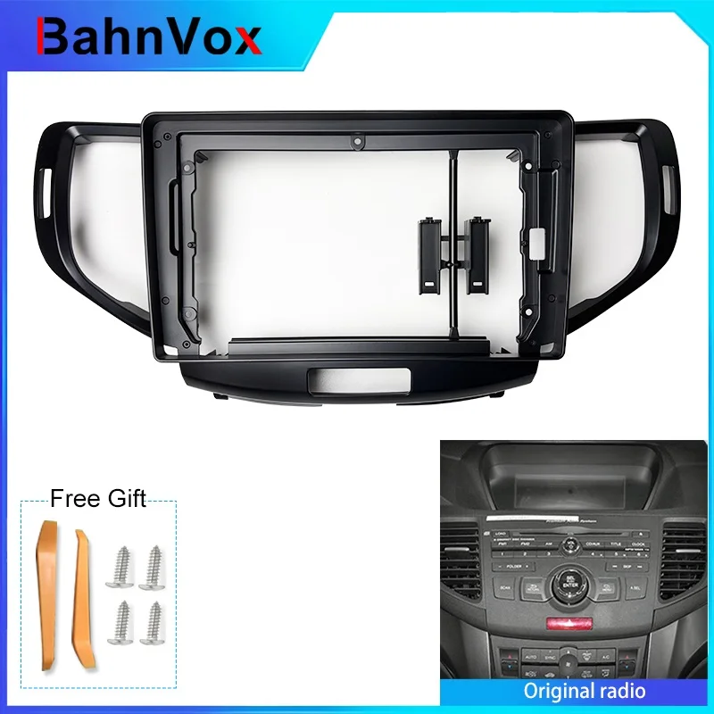9 inch Car Radio Fascias Frame For Honda Accord 8 CU CW Acura TSX 2DIN Android Stereo Panel 16PIN Harness Wire Canbus Box