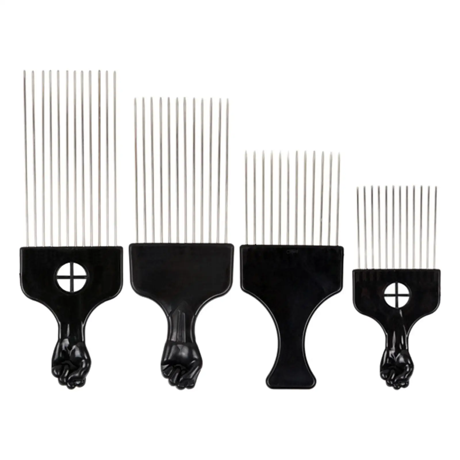 1pc Afro Comb, African Metal Hairdressing Pick Comb Hair Styling Tool Non-Slip Fist Shape Handle Helps You Layer Hair