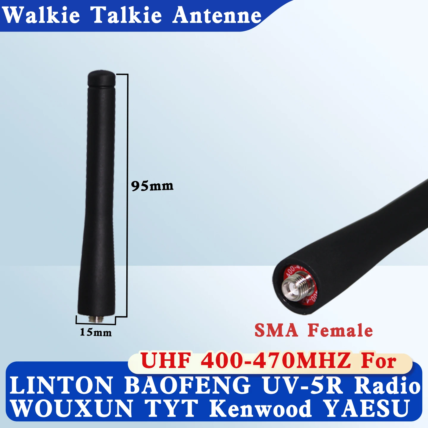 5/10Pcs walkie-talkie high gain strong signal UHF400-470MHZ mobile antenna SMA female head for Baofeng Walkie Talkie uv-5r UV-82