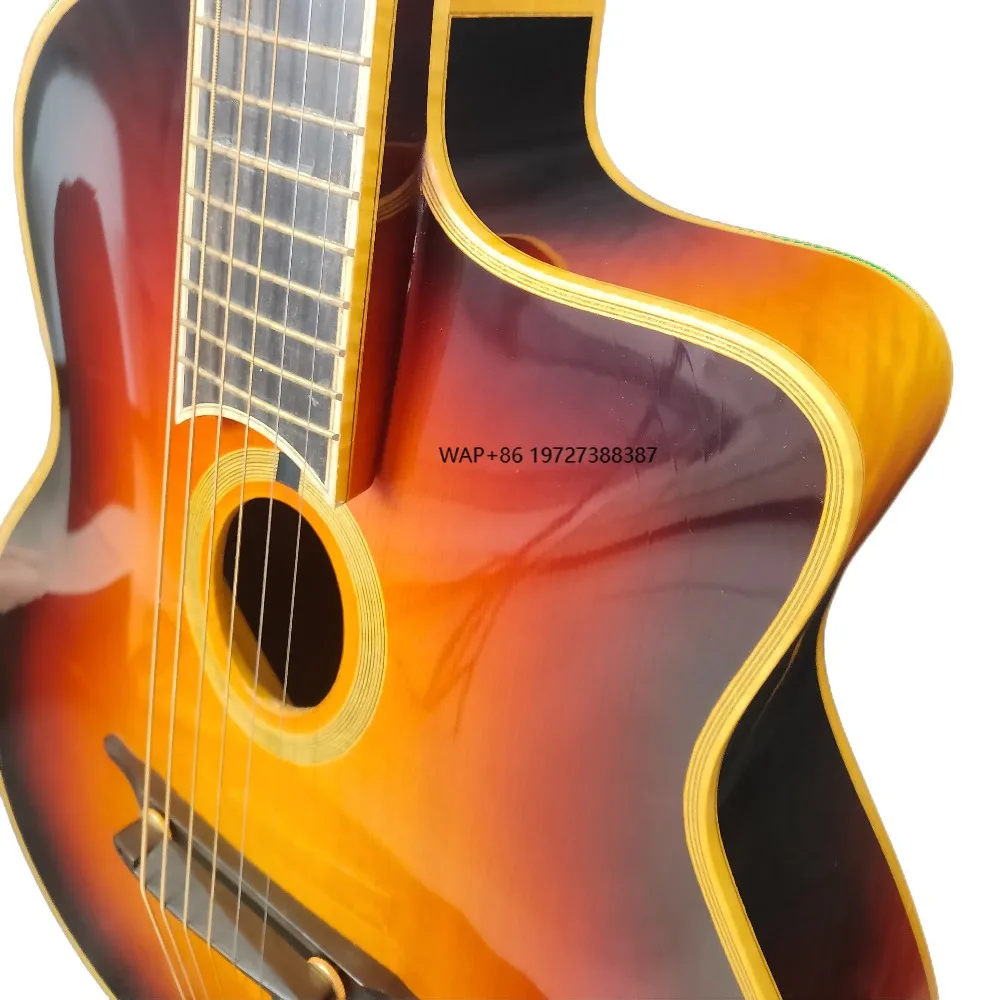 Guitarras de Jazz de arce Guitarra acústica personalizable - Instrumentos musicales marrones