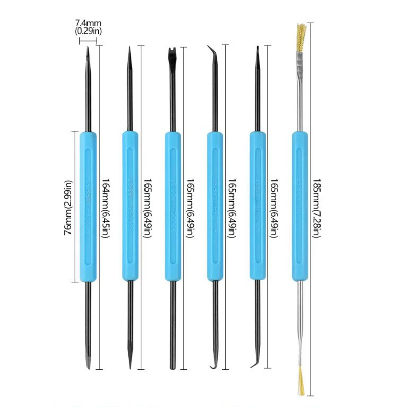6-pack desoldeergereedschappen, PCB-reparatie en reiniging, apparatuur voor soldeerhulp
