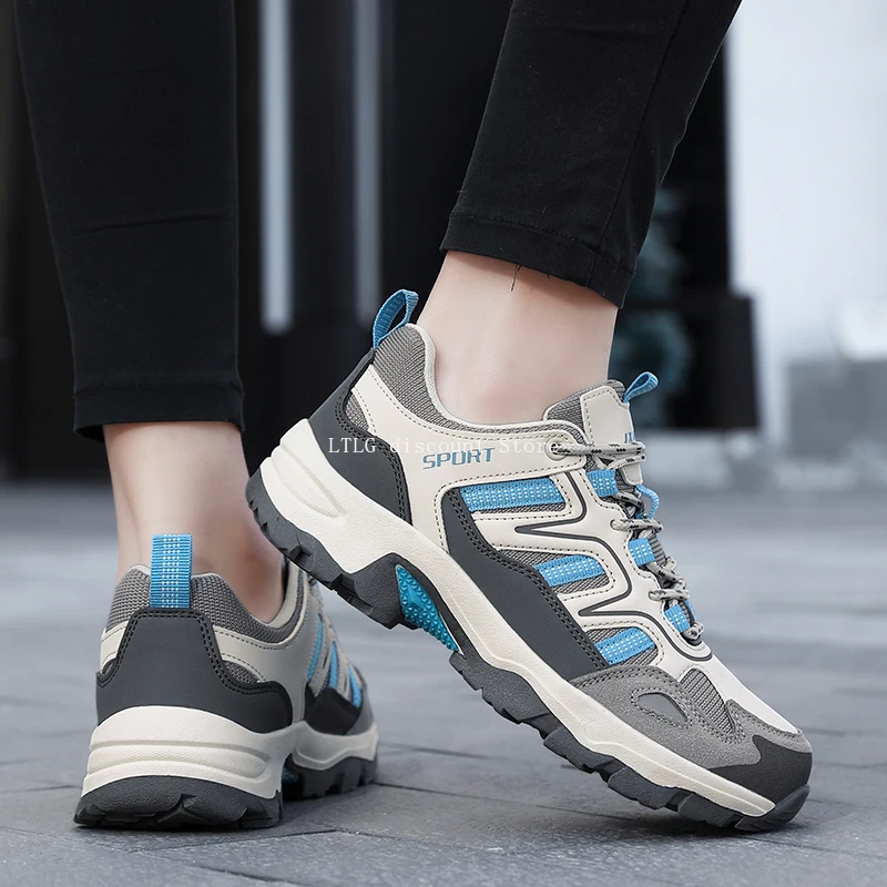 Men's Hiking Shoes Durable Outdoor Sport Men Trekking Wear-resistant Non-Slip Shoes Lace-Up Climbing Hunting Sneakers Casual New