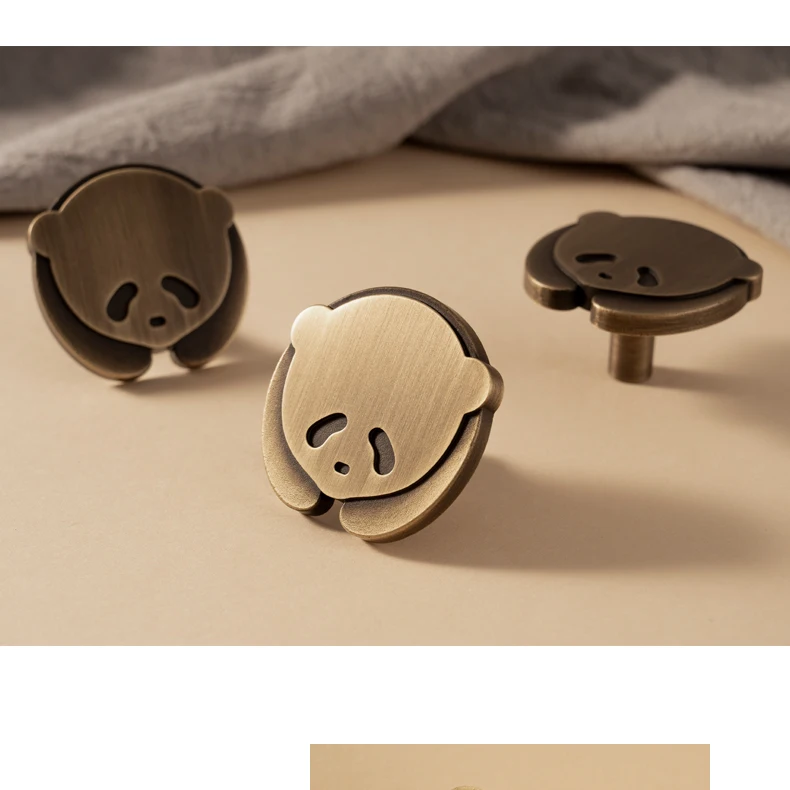 Panda furniture knob in antique brass — product image 16