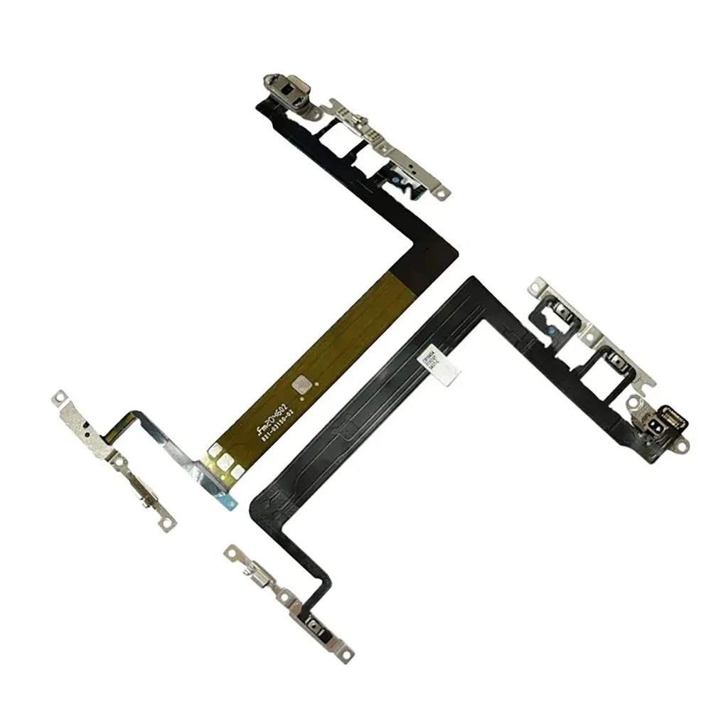 Cable flexible de botón de volumen de encendido para iPhone 13 Mini Pro Max-On/Off, cinta de teclado con soporte de Metal, pieza de repuesto